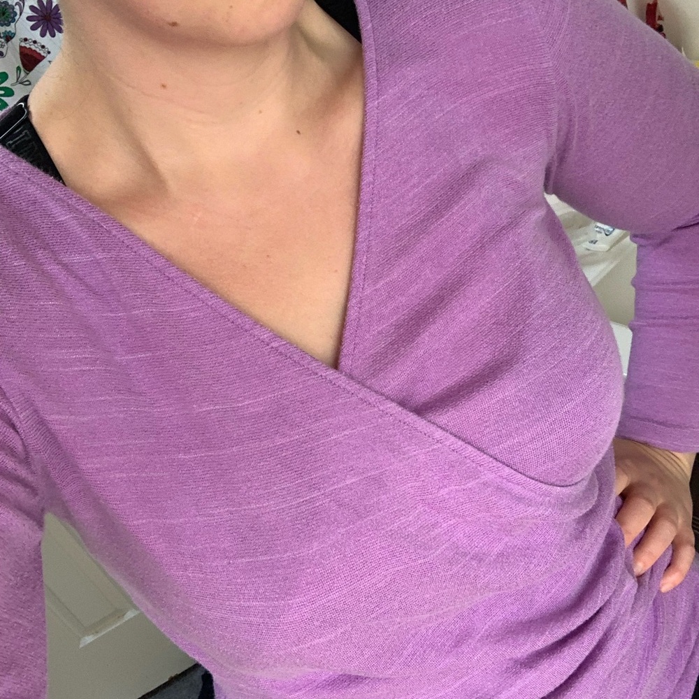 Inc purple roused top (cotton). V-neck